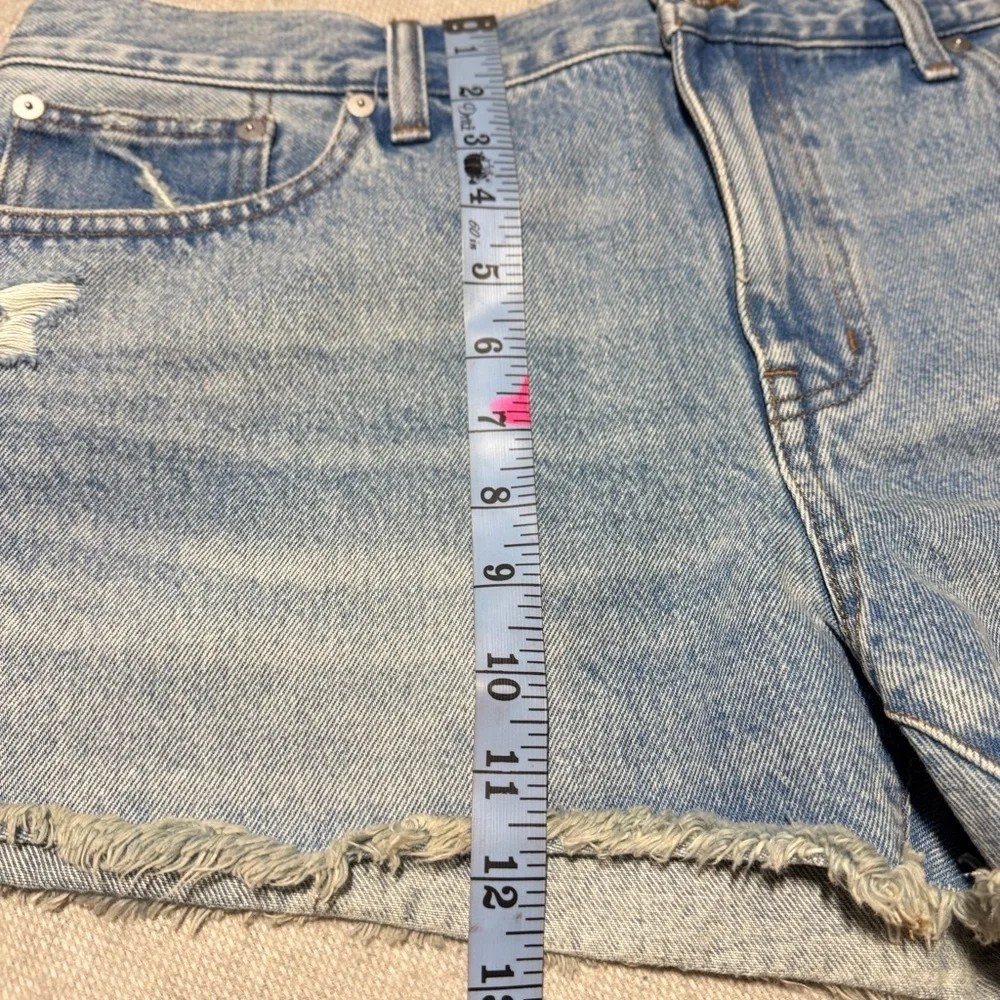 Madewell Women’s 31 Blue Jean Shorts Distressed low rise boyfriend short nwt - Picture 12 of 12